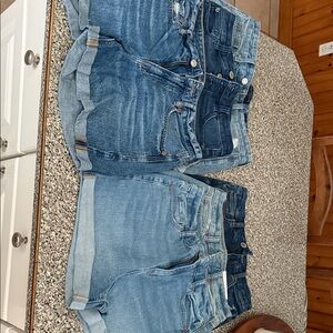 American Eagle Outfitters Light and Dark Blue Jean Shorts lot of 6 pairs